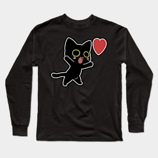 cute cat with heart Long Sleeve T-Shirt